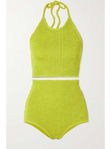 BOTTEGA VENETA Neckholder-Bikini aus Seersucker