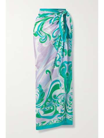 EMILIO PUCCI + NET SUSTAIN Pareo aus bedrucktem Baumwoll-Voile