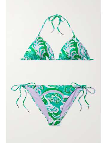 EMILIO PUCCI + NET SUSTAIN Albizia printed recycled triangle bikini