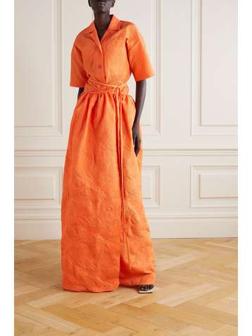 CHRISTOPHER ESBER Crinkled cloqué maxi wrap skirt