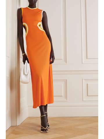 CHRISTOPHER ESBER Fran Kleid aus geripptem Stretch-Jersey mit Cut-outs
