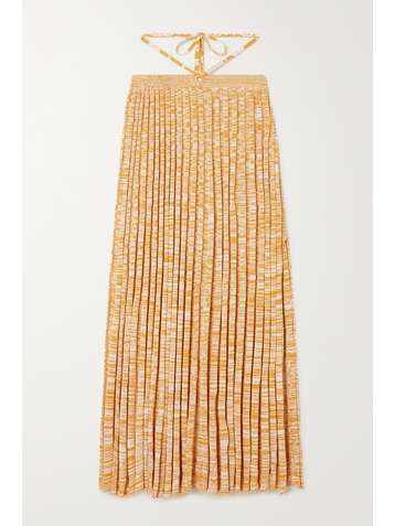CHRISTOPHER ESBER Tie-detailed mélange ribbed-knit maxi skirt