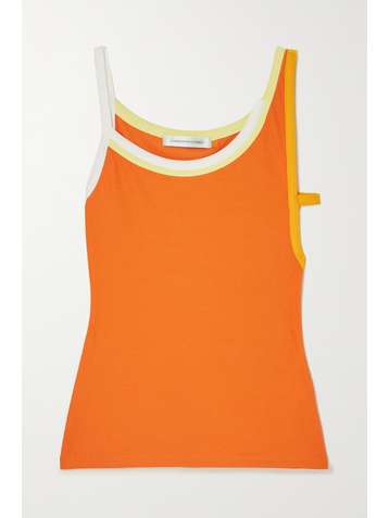 CHRISTOPHER ESBER Asymmetrisches Tanktop aus geripptem Stretch-Jersey mit Cut-out