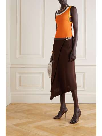 CHRISTOPHER ESBER Asymmetrisches Tanktop aus geripptem Stretch-Jersey mit Cut-out
