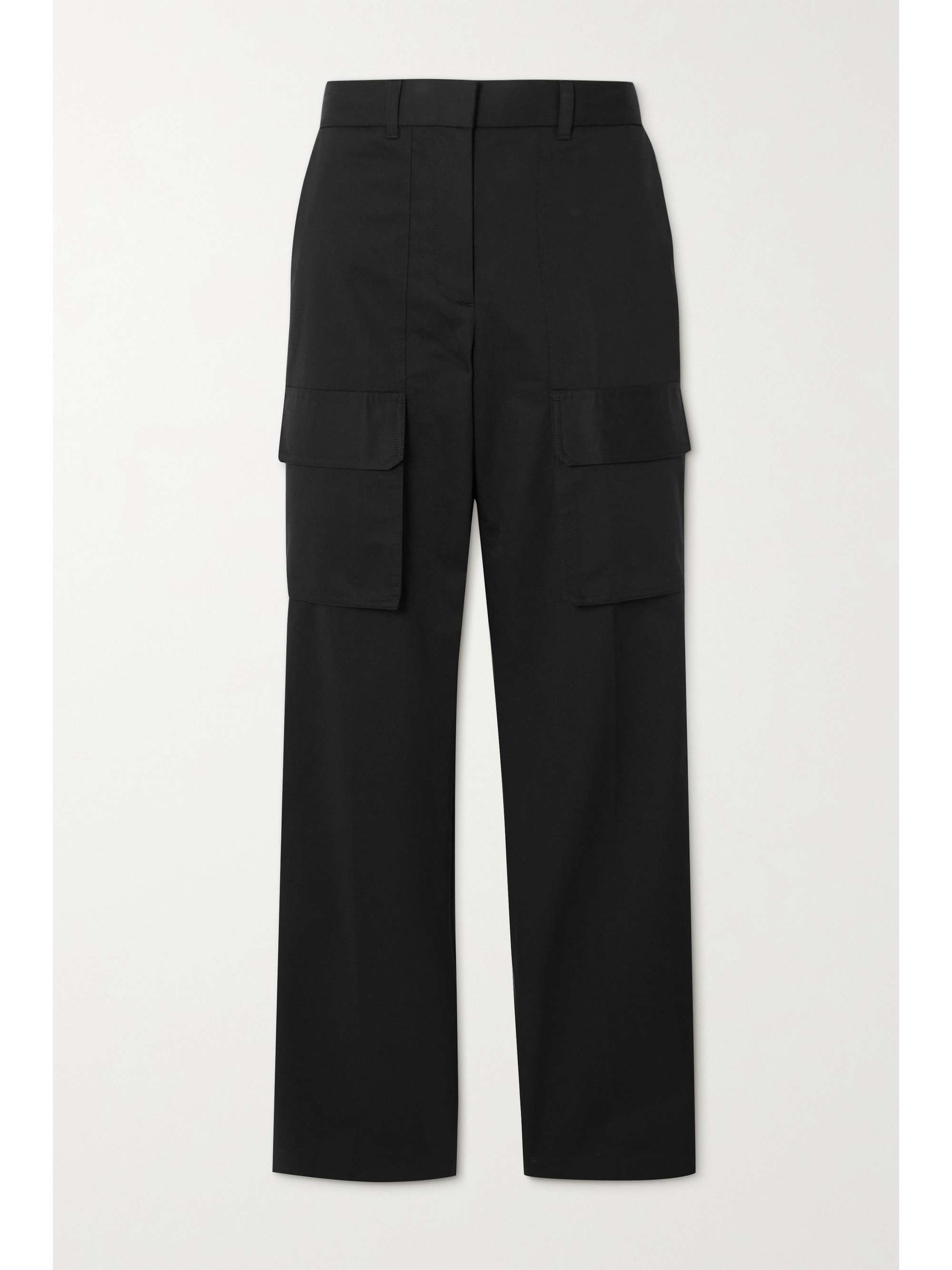 Black Cotton-twill straight-leg pants 