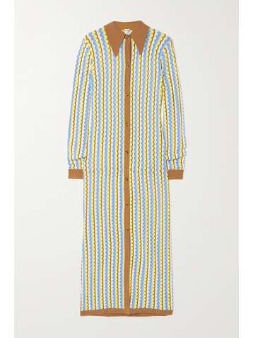 DODO BAR OR Keshia striped pointelle-knit shirt dress