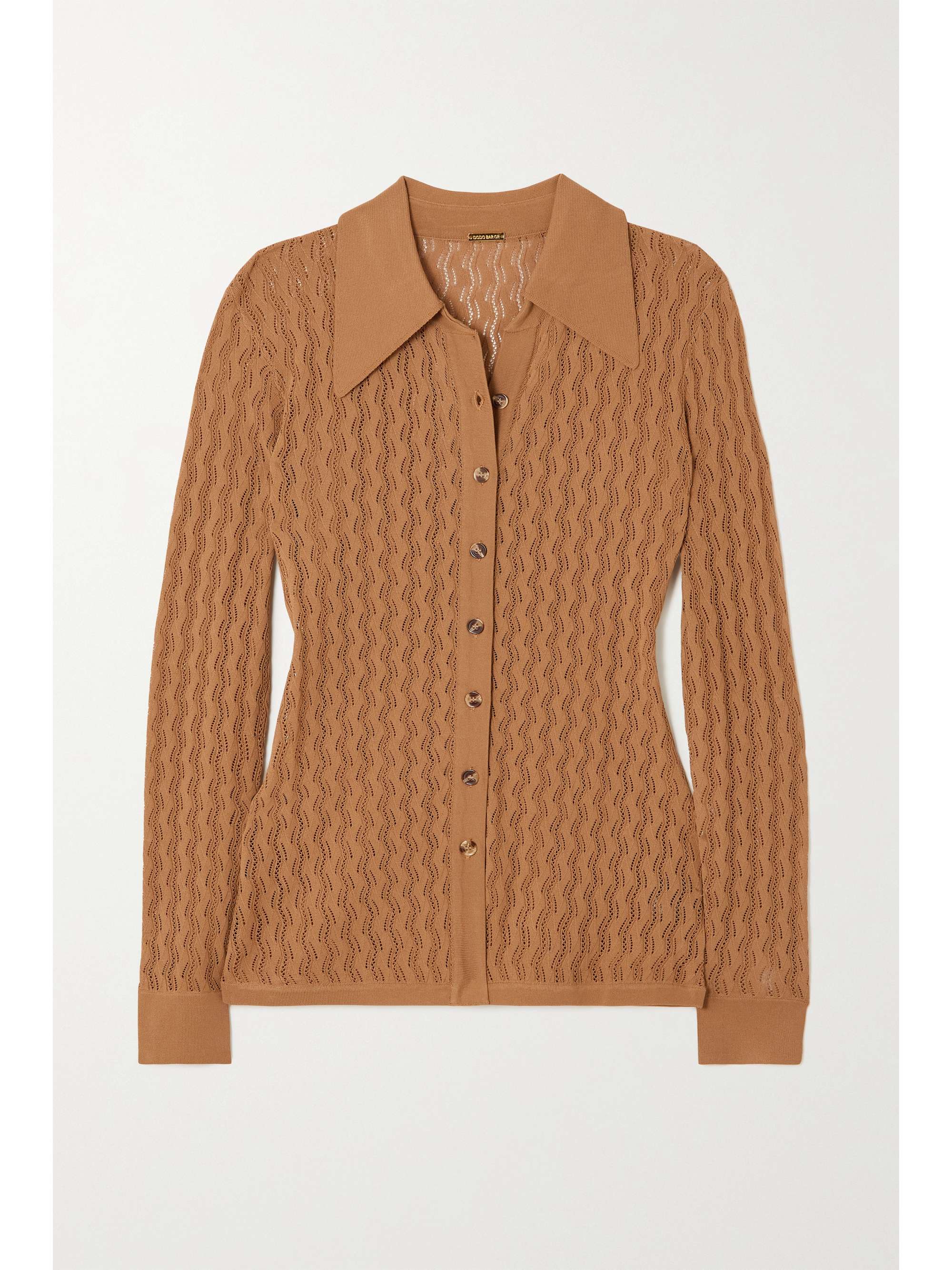 pointelle knit cardigan