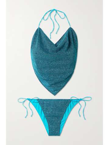 OSÉREE Lumière Neckholder-Bikini aus Stretch-Lurex®