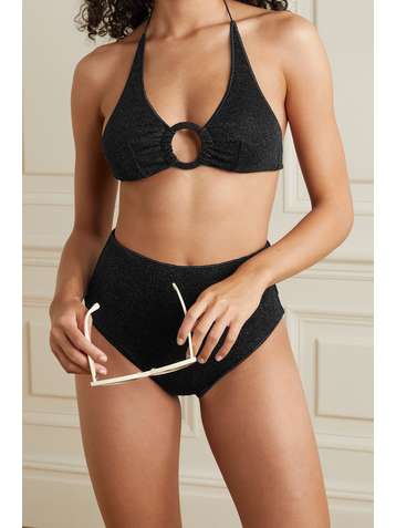 OSÉREE Lumière Ring stretch-Lurex triangle bikini
