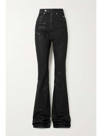 RICK OWENS Jean bootcut taille haute enduit