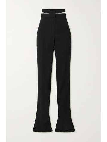 MUGLER Cutout wool-twill flared pants