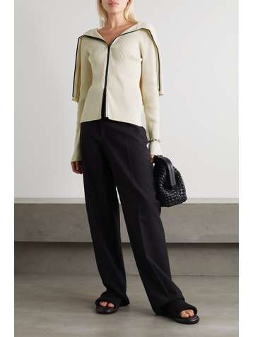 JIL SANDER Cardigan effet cape en coton côtelé