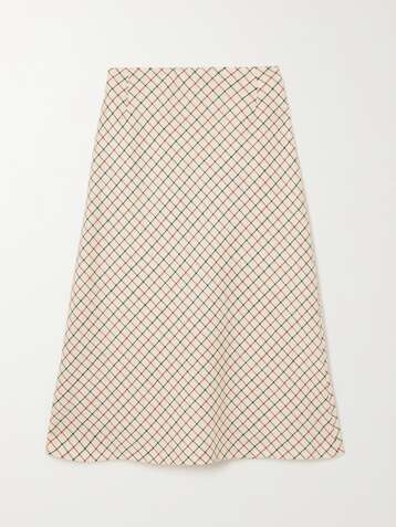 MAISON MARGIELA Checked wool-tweed skirt