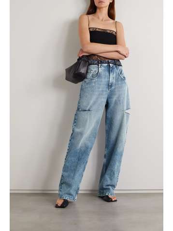 MAISON MARGIELA Cutout high-rise tapered jeans