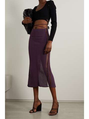 MAGDA BUTRYM Crocheted cotton-blend midi skirt