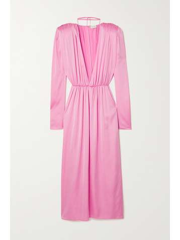MAGDA BUTRYM Gathered stretch-silk satin maxi dress
