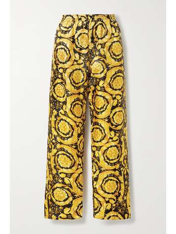 VERSACE Pyjama-Hose aus bedrucktem Seiden-Twill