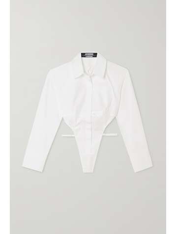 JACQUEMUS La Chemise cutout poplin bodysuit