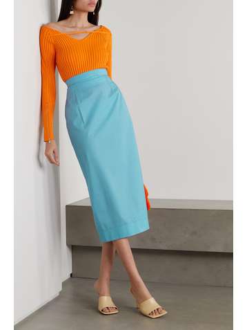 JACQUEMUS Valerie cutout wool midi skirt