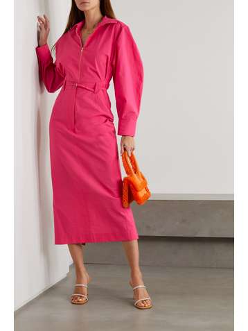 JACQUEMUS Uzco layered cutout cotton-blend midi dress