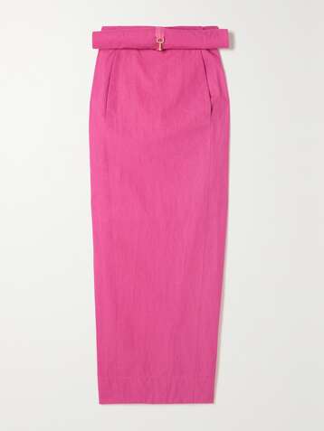 JACQUEMUS Terra layered linen maxi skirt