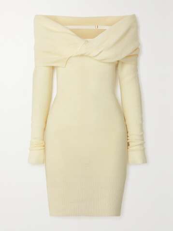 JACQUEMUS Ascua off-the-shoulder knitted mini dress