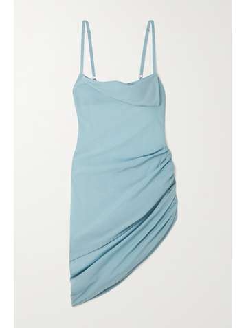 JACQUEMUS Saudade asymmetric draped woven mini dress
