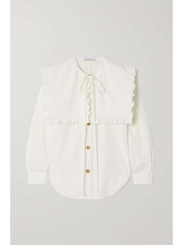 REJINA PYO + NET SUSTAIN Tate ruffled organic cotton-poplin blouse