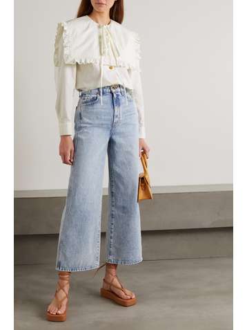 REJINA PYO + NET SUSTAIN Tate ruffled organic cotton-poplin blouse