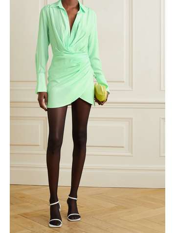 GAUGE81 Naha draped silk mini shirt dress