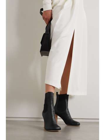 A.W.A.K.E. MODE Ariana leather and wood ankle boots