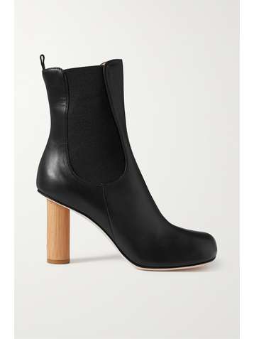 A.W.A.K.E. MODE Ariana leather and wood ankle boots