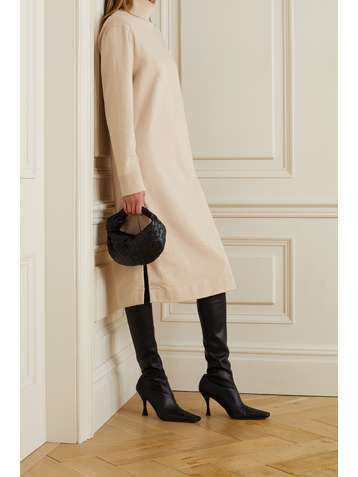 TIBI Punto Milano cotton-jersey turtleneck dress