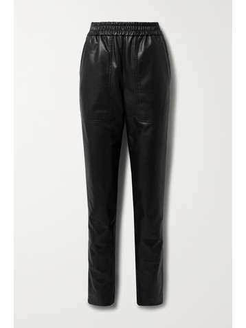 TIBI Vegan leather straight-leg pants