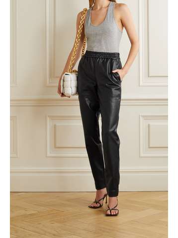 TIBI Vegan leather straight-leg pants