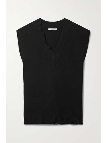 TIBI Oversized distressed wool vest