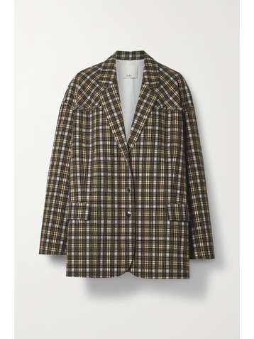 TIBI Liam studded checked recycled twill blazer