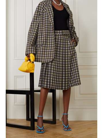 TIBI Liam studded checked recycled twill blazer