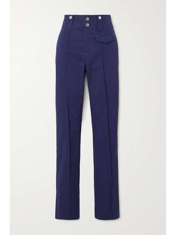 ISABEL MARANT Dilirok pintucked cotton-twill straight-leg pants