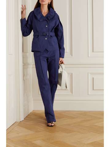 ISABEL MARANT Dilirok pintucked cotton-twill straight-leg pants