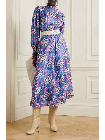 ISABEL MARANT Cilyescott ruffled floral-print silk-organza midi dress
