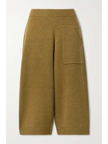 TIBI Cropped wool wide-leg pants