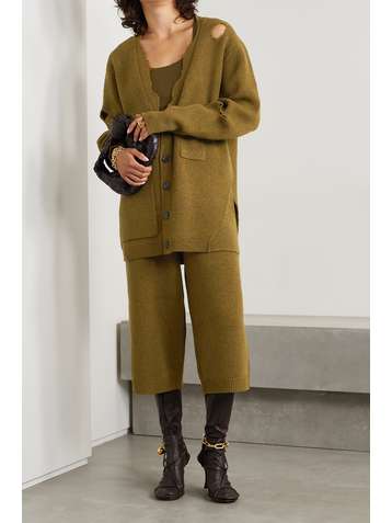 TIBI Cropped wool wide-leg pants
