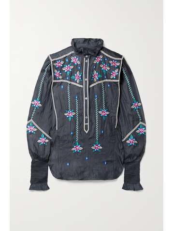 ISABEL MARANT Ciska ruffled embroidered silk blouse