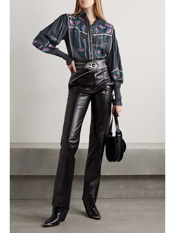 ISABEL MARANT Ciska ruffled embroidered silk blouse