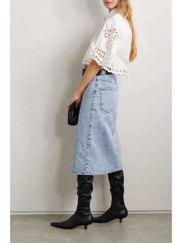 ISABEL MARANT Derron cropped broderie anglaise cotton blouse