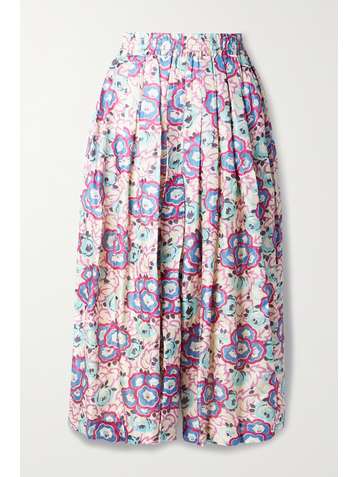 ISABEL MARANT Jupe-culotte en soie à imprimé fleuri et à plis Clotilde