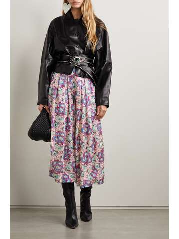 ISABEL MARANT Jupe-culotte en soie à imprimé fleuri et à plis Clotilde