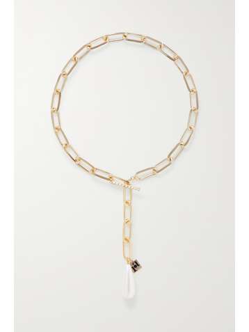 ROSANTICA Collier en métal doré, cristaux et perle synthétique Promessa