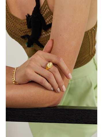 ALIGHIERI Capricorn gold-plated ring